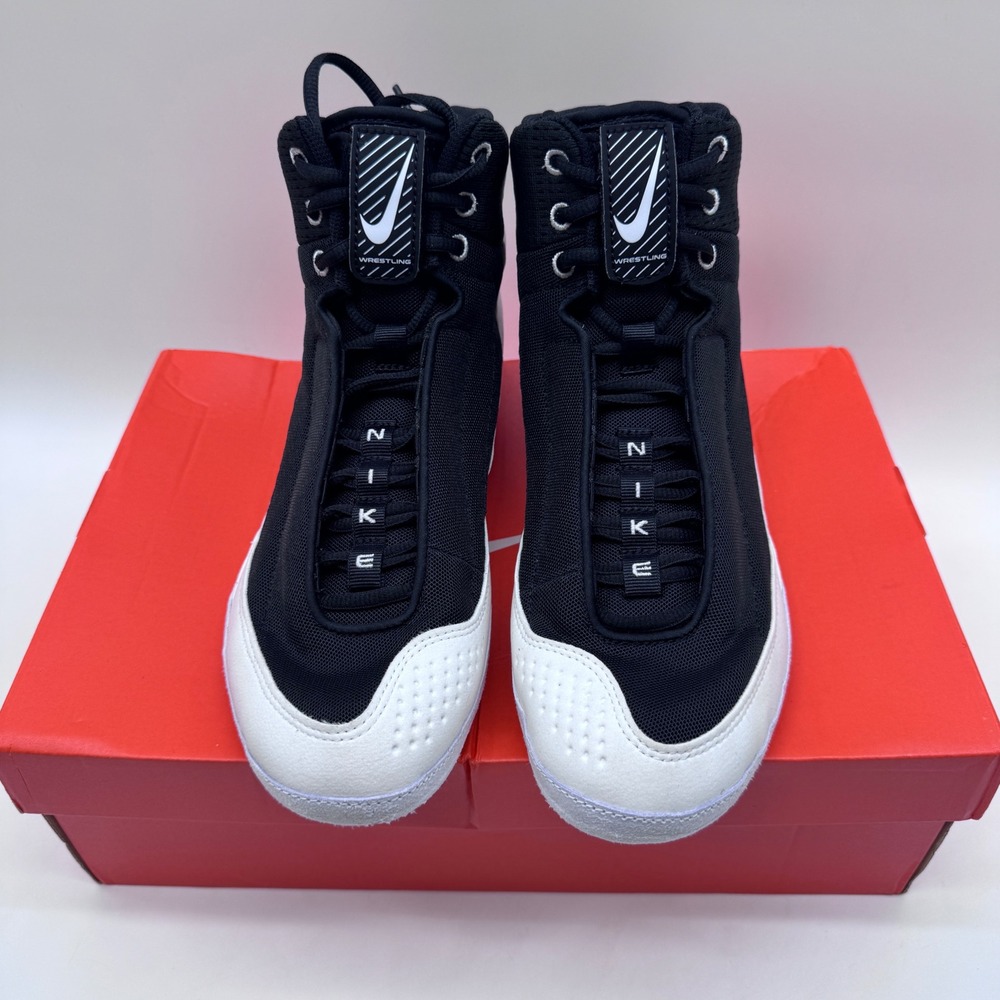 Size 10.5 Mens- Nike Inflict 4 Wrestling Shoes Black White High Top HM9674-001